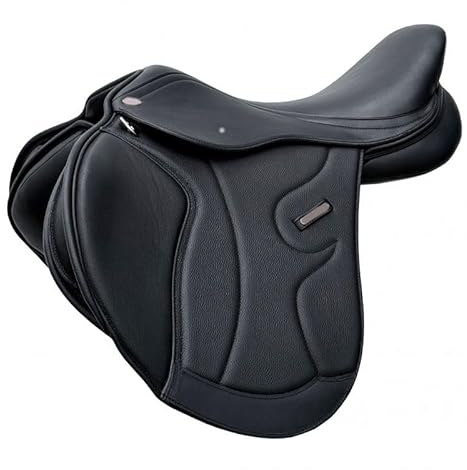 EQUIGEAR Luxuriöser Hochleistungs-Springsattel aus Leder für Pferde – Vielseitiger Allzweck-Reitsattel für sicheres Reiten (18 inches)