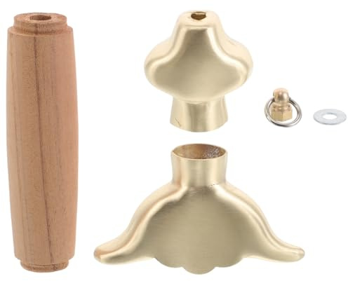 SUPVOX Poignée D'épée Tai Chi en Cuivre 17 Cm, Protection Main Renforcée, Remplacement Poignée Métal pour Sabre Large, Accessoires de Réparation pour Entraînement Wushu Kung Fu