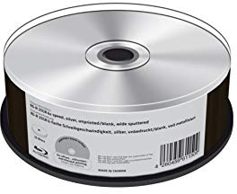 MediaRange BD-R 25GB 6-fache Schreibgeschwindigkeit, Silber, Unbedruckt/Blank, voll Metallisiert, 25er Cakebox