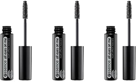 essence all eyes on me multi-effect mascara, Wimperntusche, Nr. 01 soft black, schwarz, schwunggebend, definierend, verlängernd, volumengebend, vegan, ohne Parfüm, ölfrei, 3er Pack (3 x 8ml)