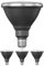 ledscom.de 4 piezas bombilla LED E27, PAR38 cuello corto, blanco cálido (2700 K), 15,9 W, 1279lm, 43°, espejo reflector (plateado)
