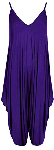 WearAll Women's Lagenlook Strappy Baggy Harem Jumpsuit Dress Top Playsuit 12-26