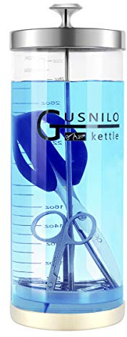 Comb-shaped Salon Disinfectant Jar (42 Oz) by Gusnilo – Stainless Steel Tray Included, Fits Nail & Hairdressing Essentials