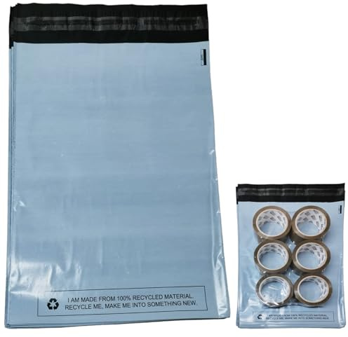 100 buste postali grigie, 30,5 x 40,6 cm, resistenti, per spedire vestiti, 100% riciclabili, in plastica, per spedizioni, imballaggi, imballaggi postali