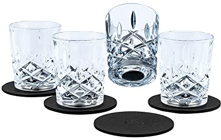 silwy® Magnet-Kristallgläser SHOT 4er Set inkl. vier wiederverwendbaren Metall-Nano-Gel-Pads - rutschfeste Magnetgläser für Camping, Caravaning und Boating