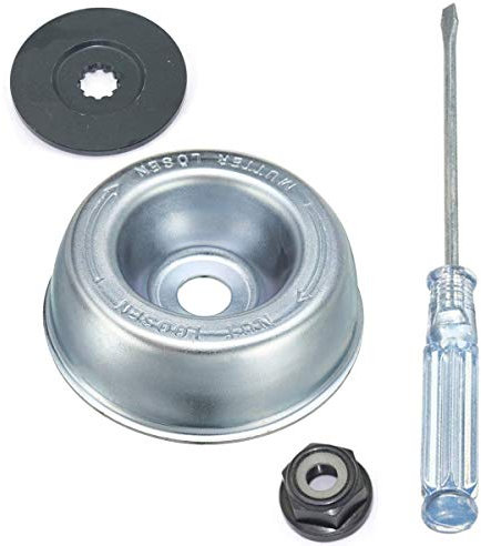 ZAMDOE Gartenmaschine Rasenmäher Klingenadapter Kit für Stihl Freischneider Rasentrimmer Motorsense (Schubscheibe Rider Platte, Kragen Mutter, Wartung Schraubendreher)