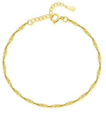 Pulsera de mujer original de ondas brillantes. Pulsera de acero quirúrgico bañada en oro/plata para mujer, niña ideal para regalo del día de la madre, cumpleaños, aniversario. Joyería mujeres