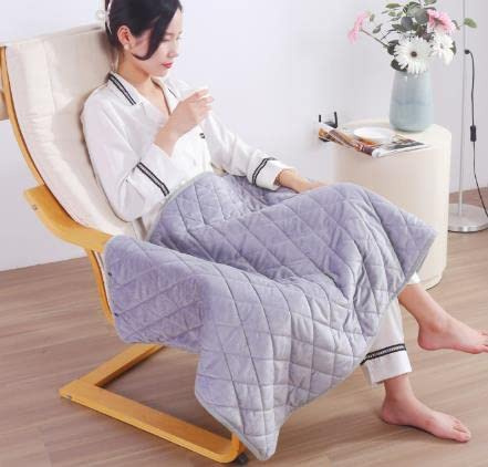EHOTER 5V USB Electric Blanket Heated Throw Rechargeable Flannel Fast Heating Home Car Office Dormitory Outdoor Travel Single Low-voltage Mattress Multifunctional Shawl Machine Washable (Grey)