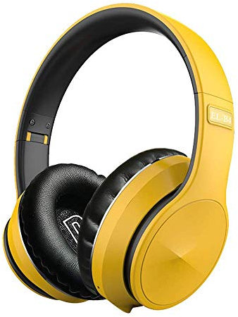 ADITAM Casque sans Fil, système Bluetooth 5.0 Distance de détection de 10 mètres Casque sans Fil et Filaire pour téléphones Mobiles, tablettes, Ordinateurs Portables, etc,Jaune Double The Comfort