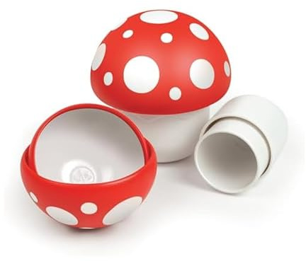 Genuine Fred Nesting Mushroom Measuring Cups, Set of Fun and Functional | 6 Dry Measuring Cups, 1/4 to 1 cup sizes, Space-Saving Nesting Mushroom Design, BPA-Free ABS plastic, Cottagecore, Hand Wash