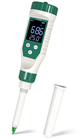 YIYEGO pH Messgerät mit Bluetooth, pH Wert Messgerät für Lebensmittel, Hochpräzises pH Meter mit 0,01 Auflösung, Hintergrundbeleuchtetem LCD-Display und ATC, pH Tester für Essen, Weicher Erde