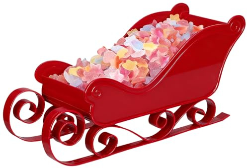 Weihnachtsschlitten Dekorationen, Weihnachtsdekorationen Roter Schlitten Ornament Weihnachtsbaum Hängeschlitten Weihnachtsmannschlitten Teller Klassischer Schlittenkorb Tischdekoration