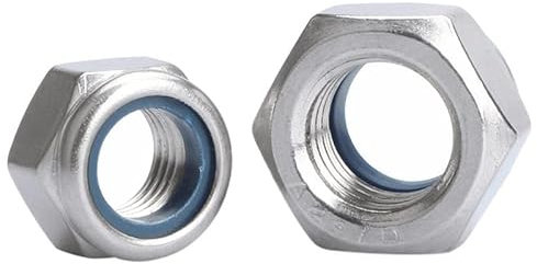 2/5/10PCS M2 -M16 304 Edelstahl Linksgewinde Sechskantmutter Selbstsichernde Nylock-Kontermutter Kontermutter (Size : 2pcs M16)