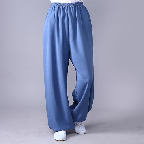 AahArya Kung Fu Hosen Tai Chi Und Wing Chun Herrenhose Damen Kampfsport Taiji Training Hose Qigong Shaolin Weite Beine Knickerbocker Jogginghose Freizeithose