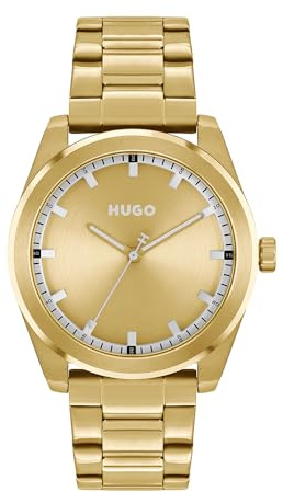 HUGO Analog Quarzuhr für Herren Kollektion #Bright mit Edelstahlarmband