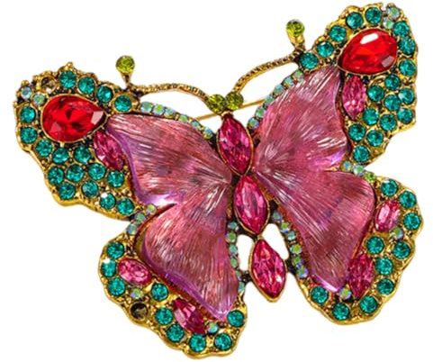 Holibanna Schmetterlingsbrosche Kristall Anstecknadel Dekorative Metall Strass Modeschmuck Geburtstagsbrosche Schmuck Für Damen Ornament
