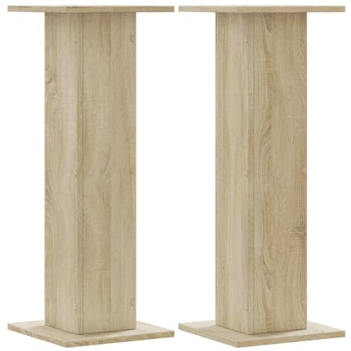 vidaXL Växtställ 2 st sonoma-ek 30x30x80 cm konstruerat trä, blomsterställ, kruktställ, växtställ inomhus, blomkrukställ, krukväxtställ, växtbord