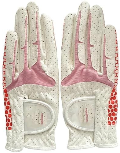 MAYANGYANG Golfhandschuhe Golfhandschuhe for Damen, atmungsaktiv, Rutschfester Aufdruck, for alle Vier Jahreszeiten (Hände) Golfhandschuhe Damen(Pink,22)