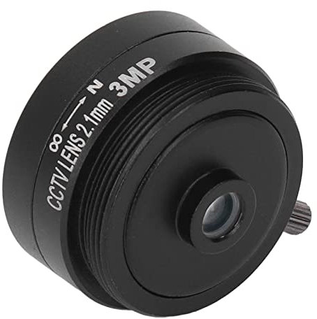 Ailgely Lente de Cámara CCTV de Aluminio Gran Angular de 2,1 Mm y 3 MP para Cámaras de Seguridad para el Hogar