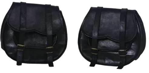 american blue Motorrad-Satteltaschen, Fahrrad-Seitentasche, Fahrrad-Werkzeugtasche | Satteltaschen | Motorradtaschen | Fahrradsatteltasche | Ledertasche (2 Taschen) (Black)