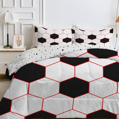 SYHIEGO Geometrie Bettdecke 155x220 cm, 4-Jahreszeiten Steppdecke, Waschbare Ganzjahresdecke ohne Bezug, Sechseck Muster Weiche Schlafdecke, Großbettdecke, Weiß -Ea194