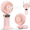 Kssvzz Mini Ventilateur Portable avec Brumisateur, USB Ventilateur Rechargeable à Main 5 vitesses, Petit Ventilateur de Poche avec Base, Pliable Ventilateur Portatif pour Voyages Bureau Maison (Rose)