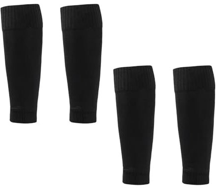 2 Pairs Football Sock Sleeves,Black Over-The-Calf Pre Cut Footless Socks Sleeve Over Shin Pads,Soccer Sports Set for Mens Womens Adults Beginners and Pros Footballs Games And Training Comfortable Fit