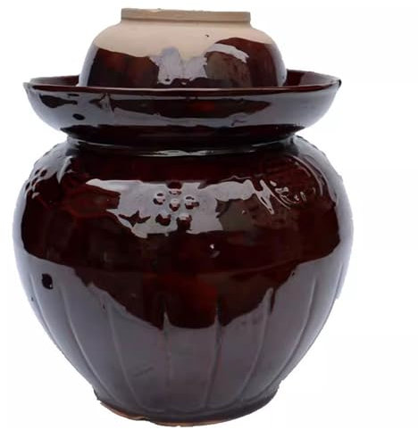 Vaso per sottaceti in ceramica, Pentola di fermentazione con coperchio gorgogliatore a tenuta d'acqua, pentola di fermentazione in ceramica cinese tradizionale for crauti, fermentatore in gres(3.5L)