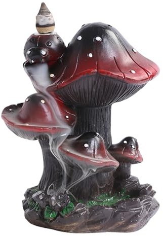 Backflow -Weihrauchbrenner Harz Wasserfall Wiederverwendbare Harzpilzpilz Weihrauchhalter 3.7x3.5x5.3in für Meditation Relaxation Büro Home Aromatherapy Room Dekor