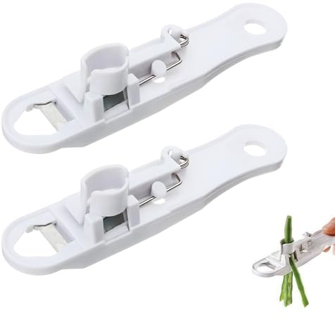 Lot de 2 coupe-haricots verts et coupe-légumes avec deux lames en acier inoxydable, léger pour haricots verts de style français, maison, restaurants