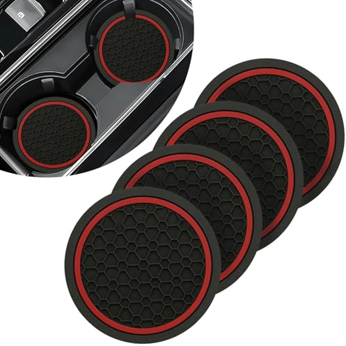 4PCS Car Cup Holder Coasters,2.76 Anti-Slip Insert Water Bottle Pads | Shockproof Car Coasters for Cup Holders,Anti Dust Mats, Universal CarAccessories Interior for Most Vehicles