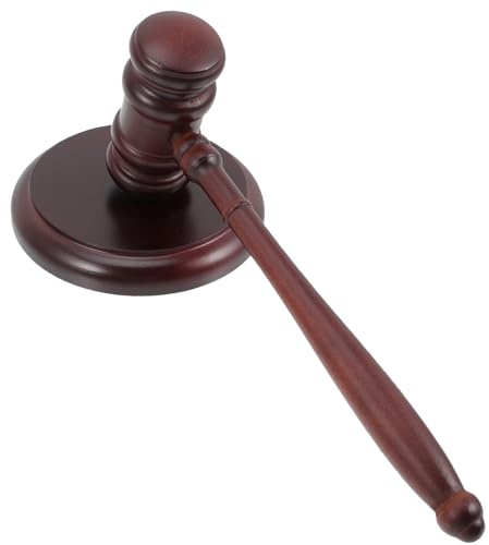 Healifty Marteau de Juge Bois Massif avec Socle Marteau Enchères Au Clair Prise Main Confortable pour Tribunal et Vente Aux Enchères