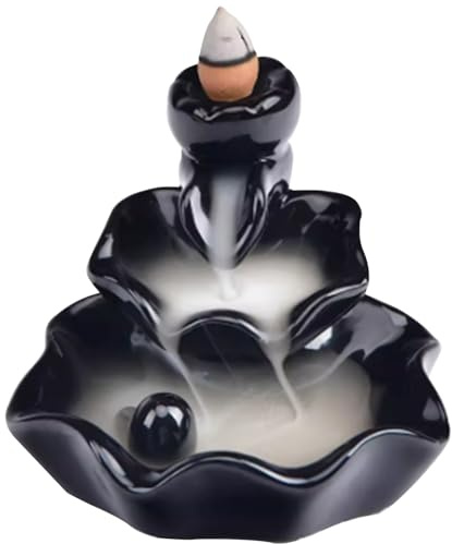 Brûleur d'encens à Reflux en céramique, brûleur d'encens en Cascade, Fontaine avec Petit Support pour la Relaxation, Le Yoga, la Purification, la méditation