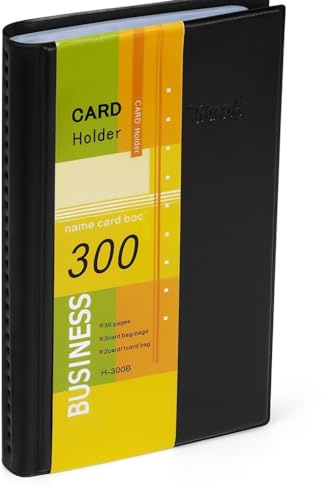 Business Card Holder Organizer Book - PU Leather, For 300 Business Cards