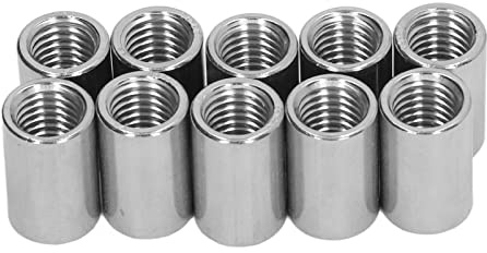 10 Stück Überwurfmutter Rundstabverbinder Innengewinde 304 Edelstahl M12 x 1,75 16 L25 mm