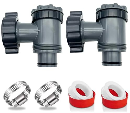 Vanne de Entrée/Sortie pour Coleman, Intex, Bestway, Pompe de Filtre de Piscine Hors Sol, Adaptateurs 38mm Tuyau Piscine, Raccord pour Tuyau Piscine, Connecteur de Pompe de piscine
