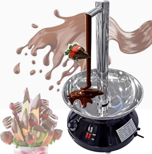 Máquina de fuente de chocolate, modelo de grifo, fácil montaje perfecto, máquina grande de cascada de chocolate de acero inoxidable for fiesta, boda, cumpleaños(Red)