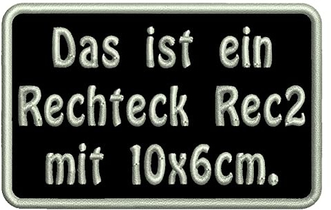 smartoutdoor Rechteckiger Aufnäher Rec2 für deinen Wunschtext - viele Farben und Größen (10x6cm)