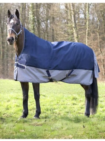 Equi-Theme/Equit'M Unisex's 400914759 Tyrex 600 D Hochhals-Pferdedecke, 175 cm, Marineblau/Grau
