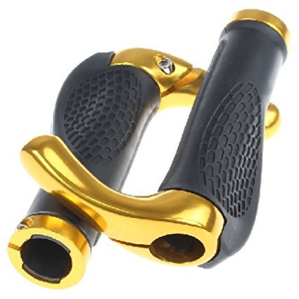 Mountainbike-Lenkergriffe, fest verschlossen, Griffe für Fahrradlenker, auch für BMX, Klapprad, doppelte Verriegelung, ergonomisches und bequemes Design, Gold+horn