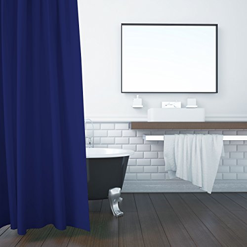 ZOLLNER Duschvorhang, 180x200 cm, Anti-Schimmel, blau (weitere verfügbar)