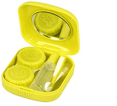Szaerfa Trousse de voyage avec étui pour lentilles de contact de poche (citron)