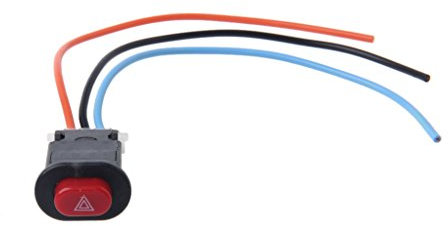 Xuniu Motocicleta Peligro Interruptor de luz Señal de Emergencia Intermitente de Advertencia Doble con Bloqueo de 3 alambres