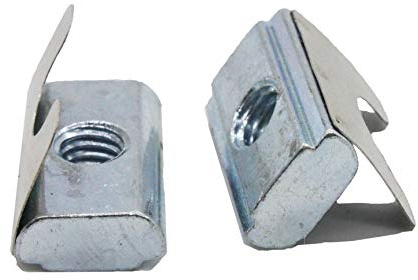 20x M5 Nutenstein 11,0 x4,1 mm für Nut 8K, mit Federblech, Stahl