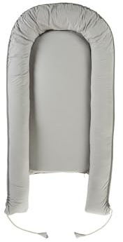 Bio Babynest Nestchen 100% Bio-Baumwolle (kbA), Kapok und Naturkautschuk, Maße 105 x 55 cm, Grau