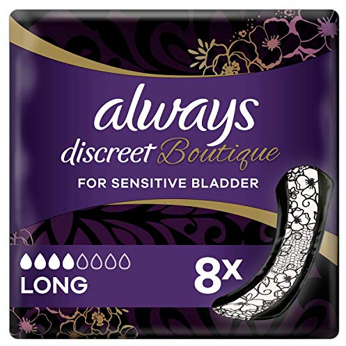 Always Immer diskrete Boutique Lange Damenbinden für Harnverlust, 8er Pack