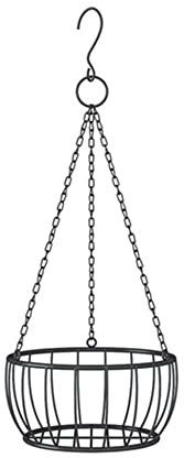 Cratone Metall Blumentopf Hängend Pflanzgefäß für Zimmerpflanzen Hängeampel Ampel Schwarze Blumenampel hängender für Außenbereich, Heimdekoration (21 x 65 cm)