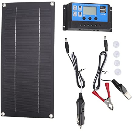 Fockety Solarmodul-Kit, 600 W 18 V 11,8 x 5,7 Zoll 15 Unzen monokristallines Silizium-Solarladegerät, Solarmodul-Ladegerät-Kit mit 100 A-Laderegler für tragbares Wohnmobil-Camping-Notfallgenerator