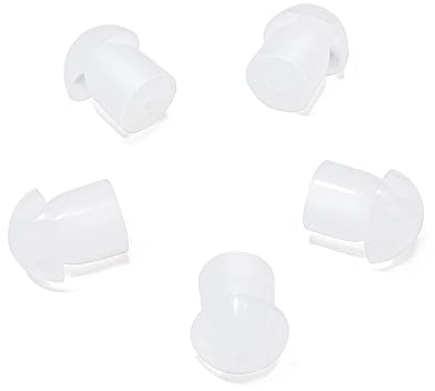 HYSHIKRA Auricolari di ricambio in gomma morbida a fungo auricolari compatibili per Motorola Baofeng Kenwood Yaesu Walkie Talkie Covert Acoustic Air Tube Auricolare (5 pezzi, White)