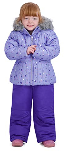 Rothschild Girls' Ski Jacket and Snowbib Snowsuit Set, Lavender, 5/6